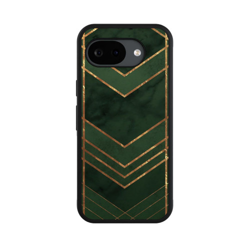 Google Pixel 10a Base Case Dunkelgrün gemustert Goldene Streifen