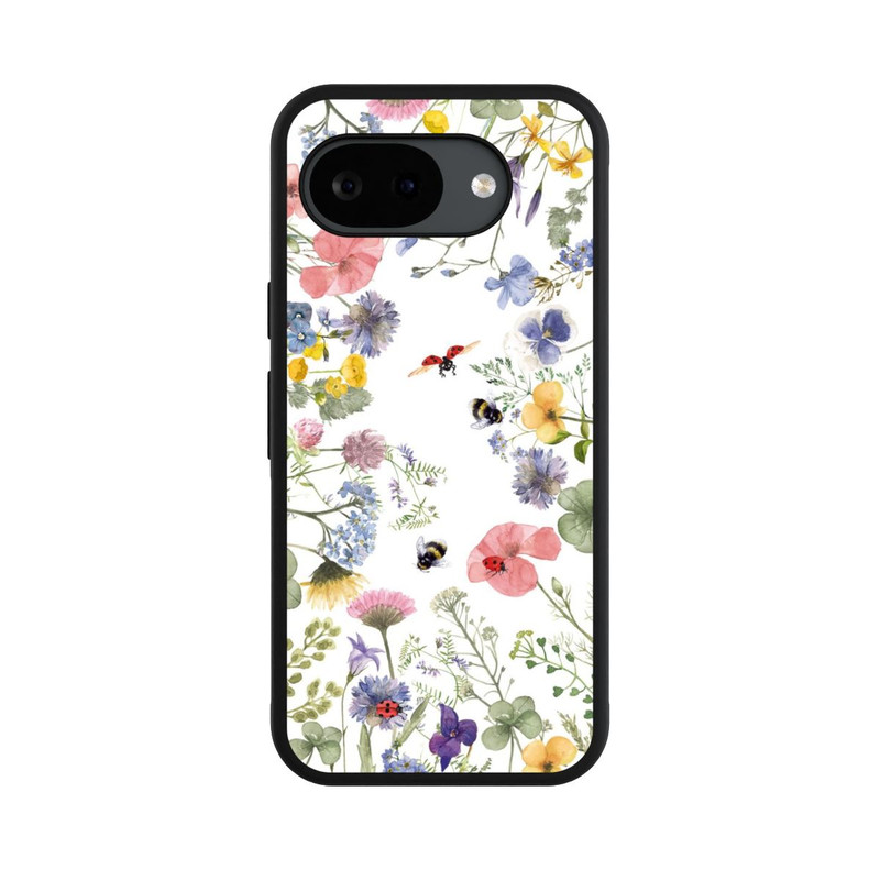Pixel 10a Base Case Bunte Frühlingsblumen und Bienen