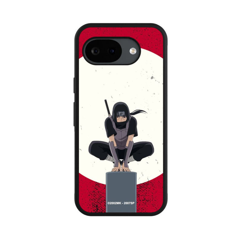 Pixel 10a Base Case Itachi Uchiha Symbol Roter Hintergrund