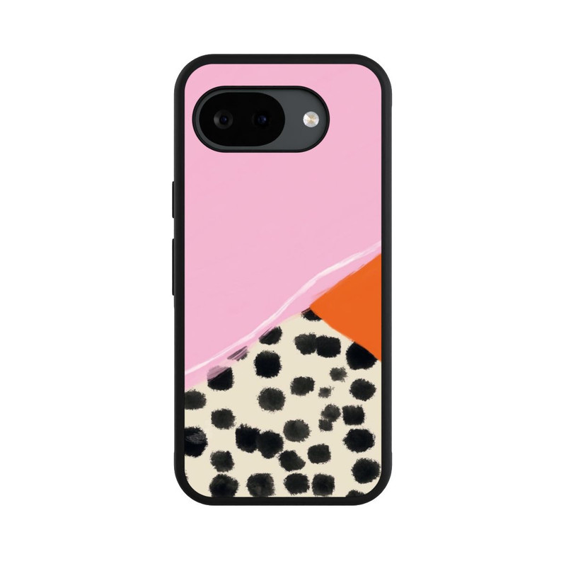 Pixel 10a Base Case Rosa und Orange Gepunkteter Hintergrund