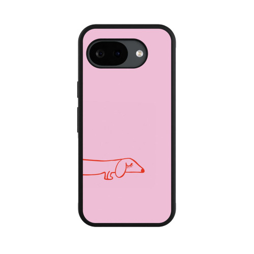 Google Pixel 10a Base Case Dachshund Illustration Pink