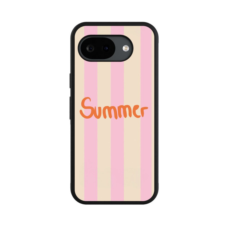 Pixel 10a Base Case Summer- Rosa und Orange Streifen Hintergrund