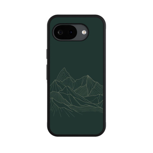 Google Pixel 10a Base Case Berg Line Art Grün