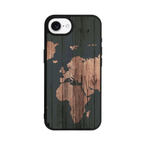 Apple iPhone 17e Base Case Wooden World Map