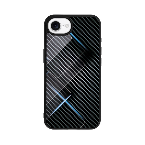 Apple iPhone 17e Base Case Blaue Linien auf Karbon