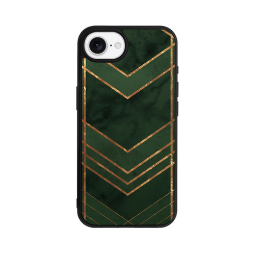 Apple iPhone 17e Base Case Dunkelgrün gemustert Goldene Streifen