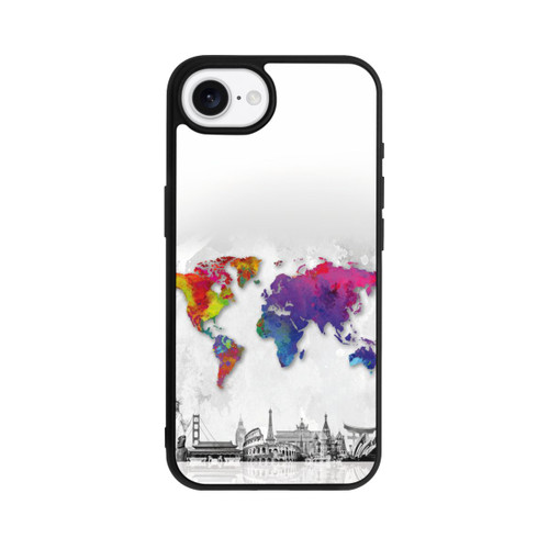 Apple iPhone 17e Base Case Weltkarte mit Skyline