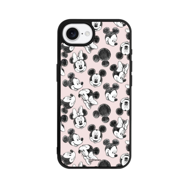 iPhone 17e Base Case Minnie & Mickey Viele Gesichter Pink