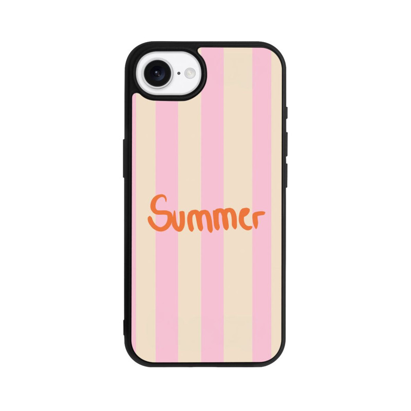iPhone 17e Base Case Summer- Rosa und Orange Streifen Hintergrund