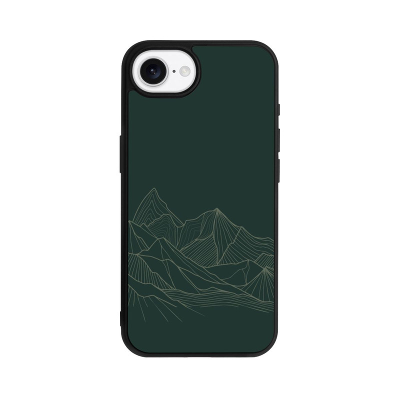 iPhone 17e Base Case Berg Line Art Grün