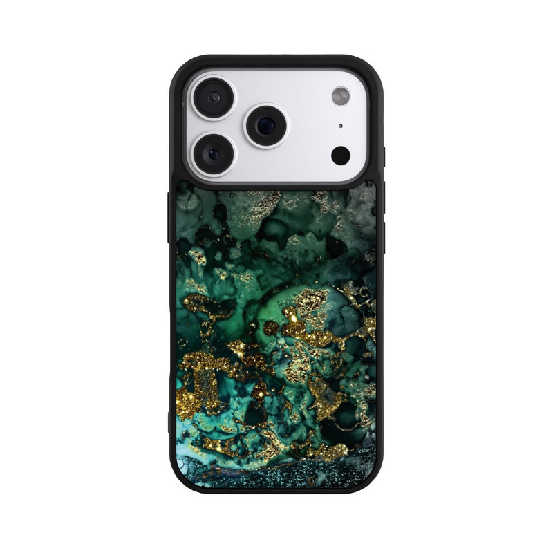 iPhone 18 Pro Base Case Cyan Glitzer Marmorlook