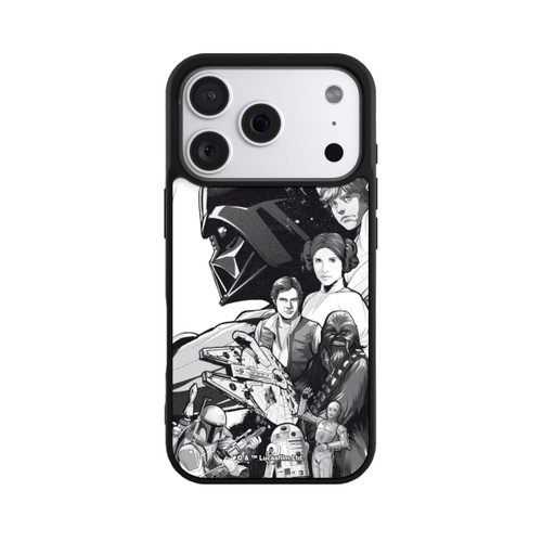 Apple iPhone 18 Pro Base Case StarWars Charaktere - Schwarz-Weiß
