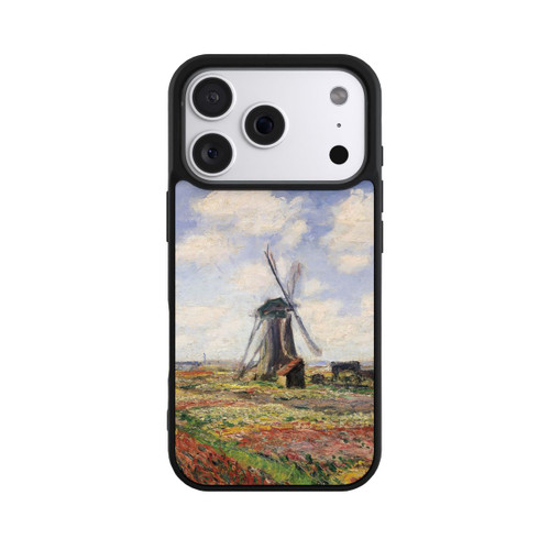 Apple iPhone 18 Pro Base Case Tulpenfelder mit der Rijnsburger Windmühle von Claude Monet