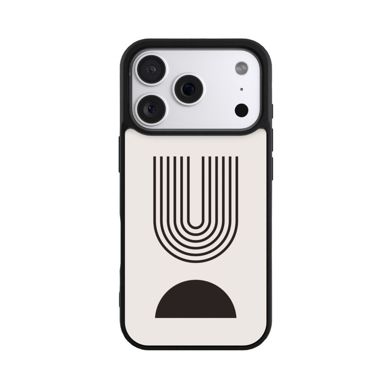 iPhone 18 Pro Base Case Moderne Kunst Schwarze Linien