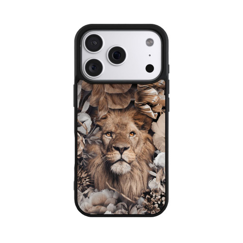 Apple iPhone 18 Pro Base Case Löwe Blumenrahmen Beige