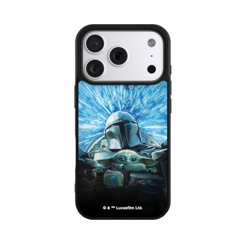 Apple iPhone 18 Pro Base Case Grogu und Mando fliegen blau