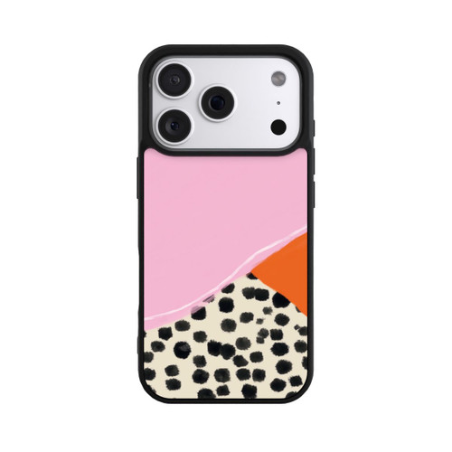 Apple iPhone 18 Pro Base Case Rosa und Orange Gepunkteter Hintergrund