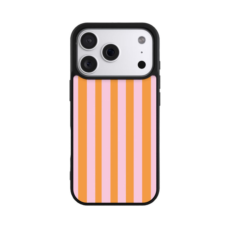 iPhone 18 Pro Base Case Orange Rosa Streifen