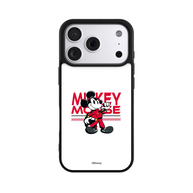 iPhone 18 Pro Base Case Micky Maus Rennfahrer Weiß