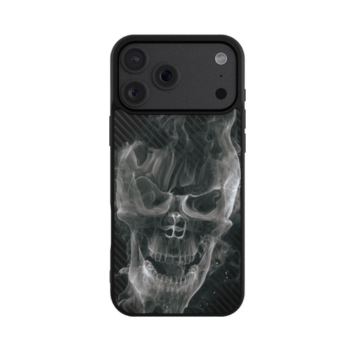 Apple iPhone 18 Pro Max Base Case rauchender Totenkopf Carbon