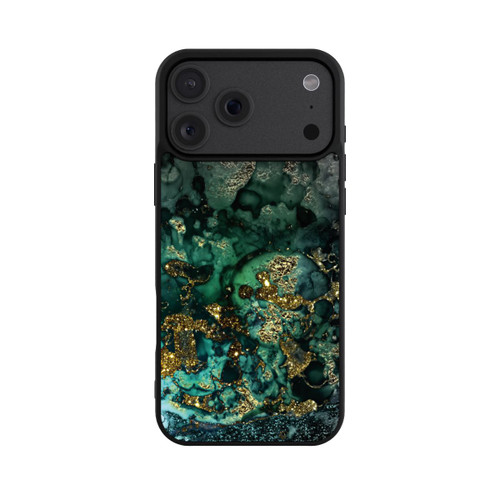 Apple iPhone 18 Pro Max Base Case Cyan Glitzer Marmorlook