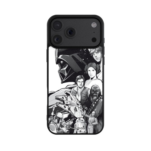 Apple iPhone 18 Pro Max Base Case StarWars Charaktere - Schwarz-Weiß