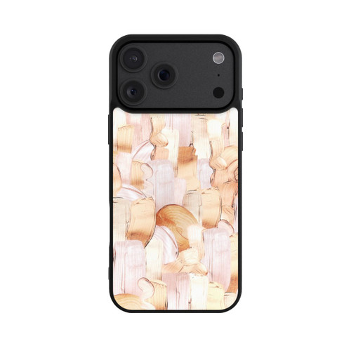 Apple iPhone 18 Pro Max Base Case Weiß/Gold Pinsel Muster