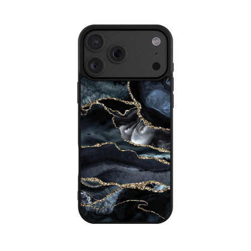Apple iPhone 18 Pro Max Base Case Dunkler Marmor Gold Glitzerlook