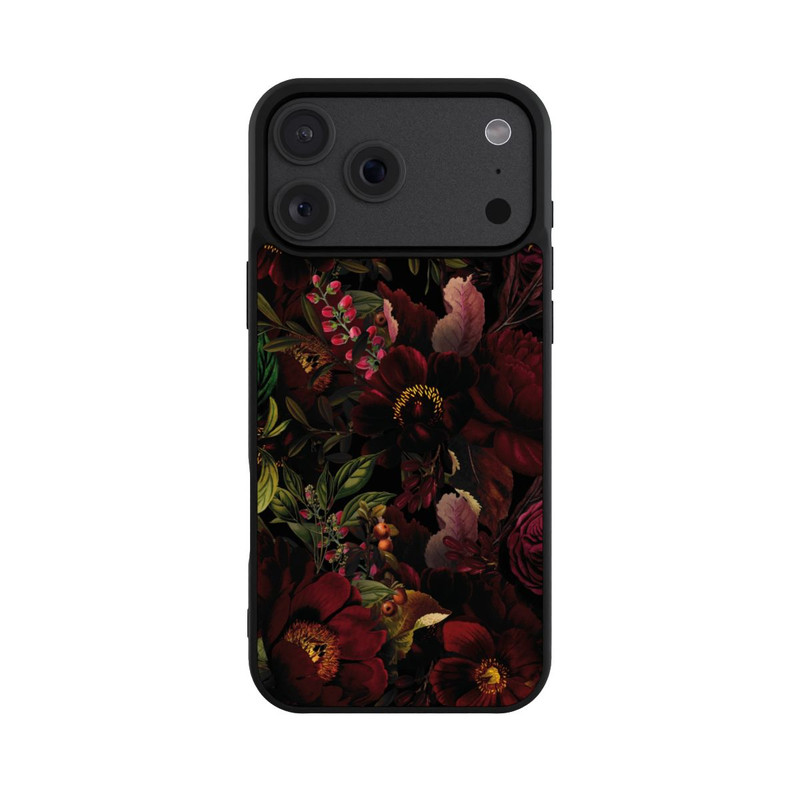 iPhone 18 Pro Max Base Case Dunkle Rote Vintage Barock Rosen