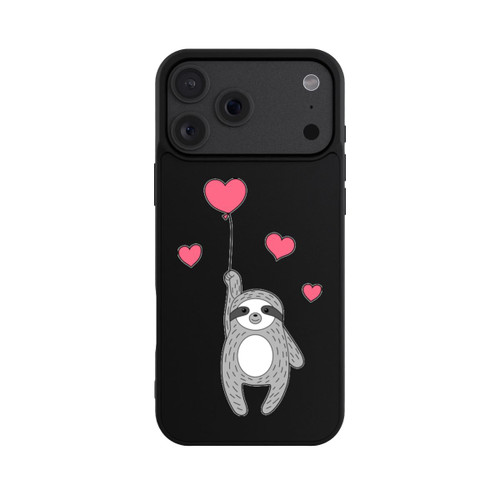 Apple iPhone 18 Pro Max Base Case Faultier mit Herzen transparent
