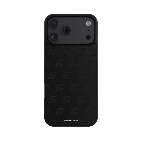 Apple iPhone 18 Pro Max Base Case Schwarzes Konoha-Muster Transparent