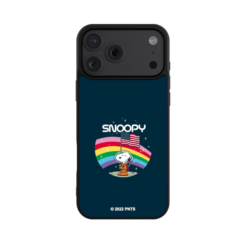 iPhone 18 Pro Max Base Case Snoopy Weltraumreisender Regenbogen