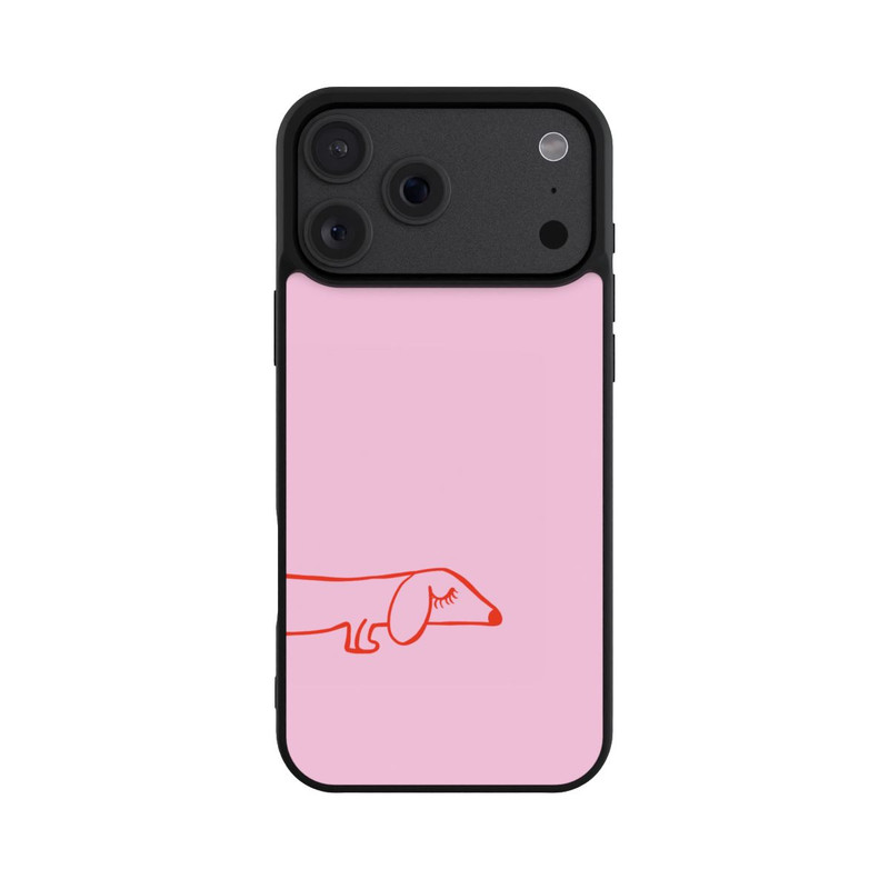 iPhone 18 Pro Max Base Case Dachshund Illustration Pink