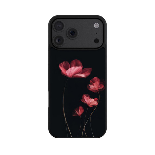 Apple iPhone 18 Pro Max Base Case Burgunder Blüten schwarz