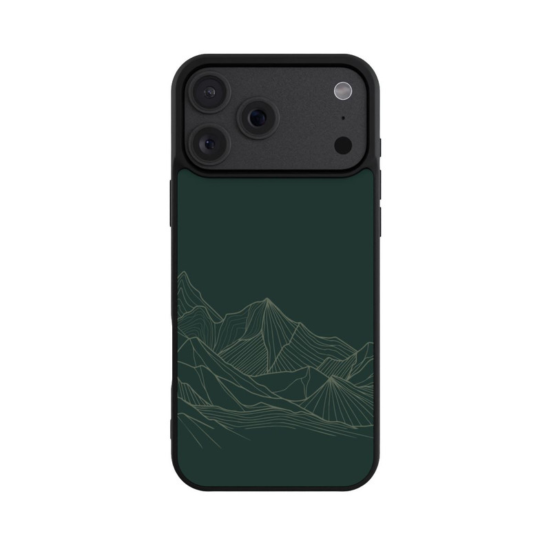 iPhone 18 Pro Max Base Case Berg Line Art Grün
