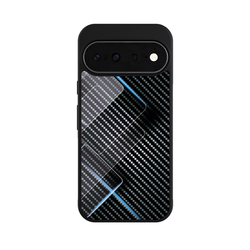 Pixel 11 Base Case Blaue Linien auf Karbon