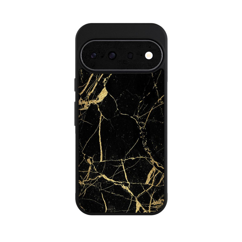 Pixel 11 Base Case Schwarzgoldener Marmor-Look
