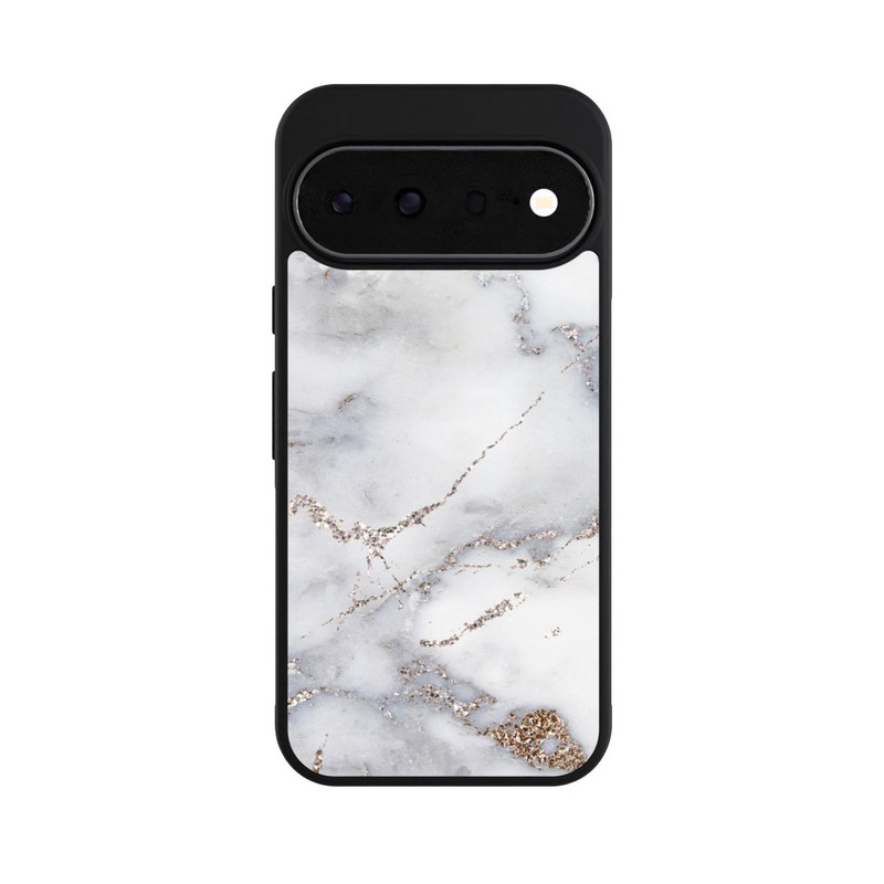 Pixel 11 Base Case Silberglitzer Marmorlook
