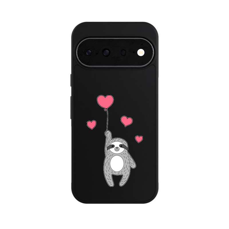 Pixel 11 Base Case Faultier mit Herzen transparent