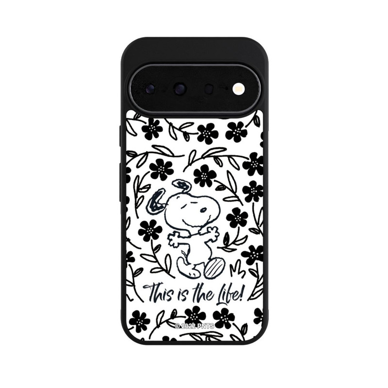 Pixel 11 Base Case Snoopy schwarz und weiß This Is The Life