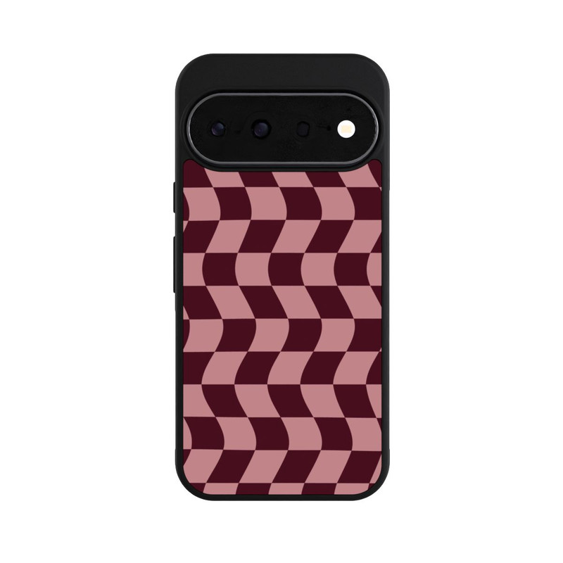 Pixel 11 Base Case Schachbrett Rot-Rosa