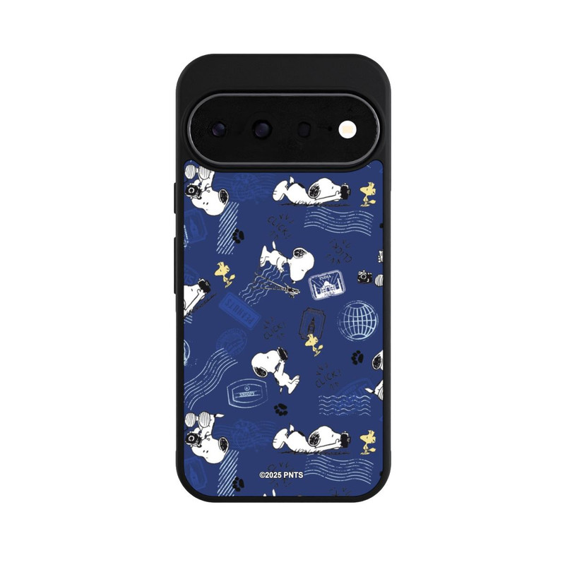 Pixel 11 Base Case Peanuts Travel Stamps Pattern Blue