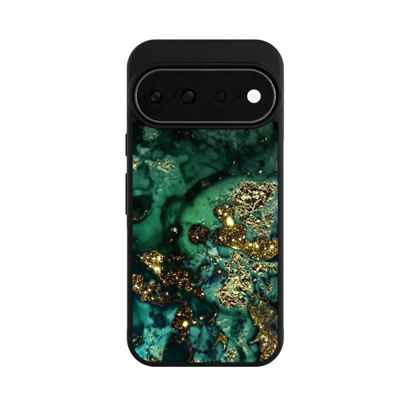 Pixel 11 Pro Base Case Cyan Glitzer Marmorlook