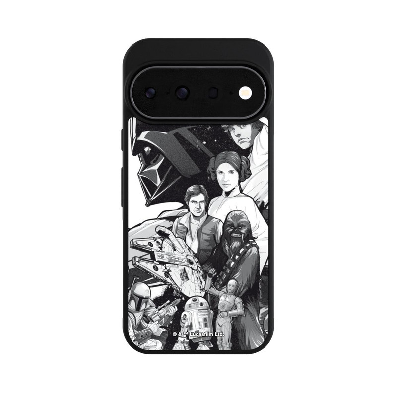 Pixel 11 Pro Base Case StarWars Charaktere - Schwarz-Weiß