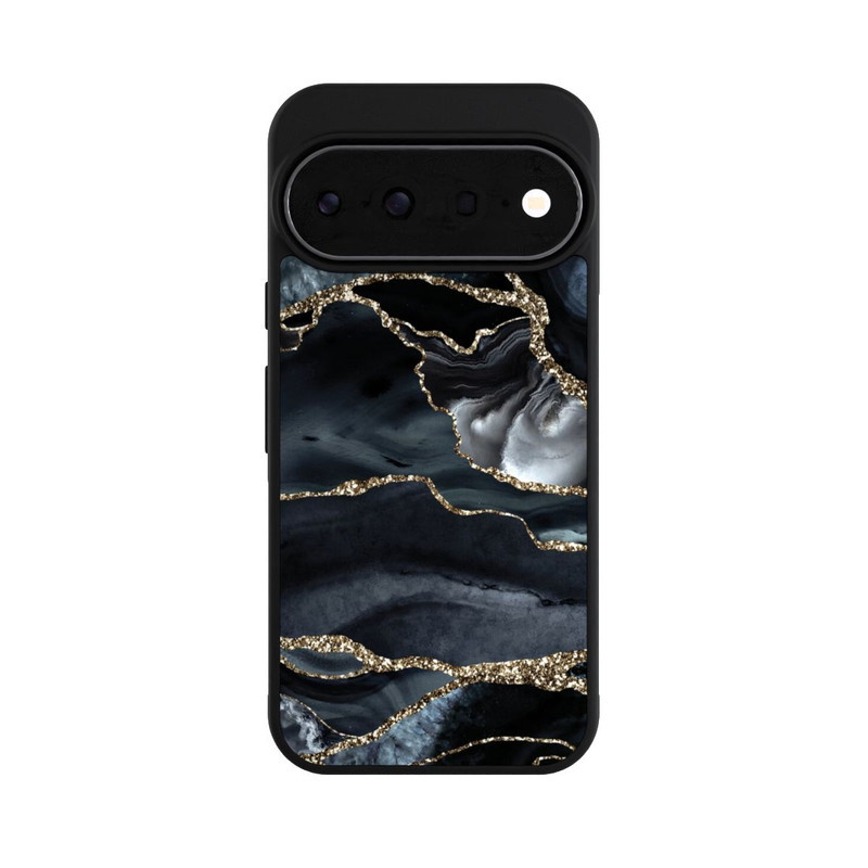 Pixel 11 Pro Base Case Dunkler Marmor Gold Glitzerlook