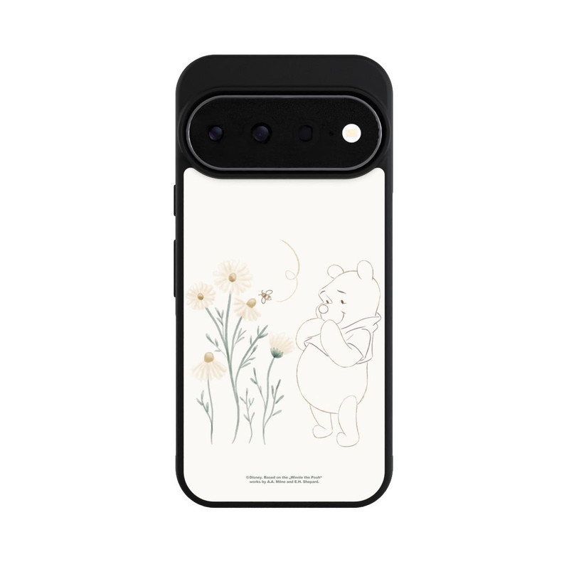 Pixel 11 Pro Base Case Winnie Puuh sieht sich Gänseblümchen an