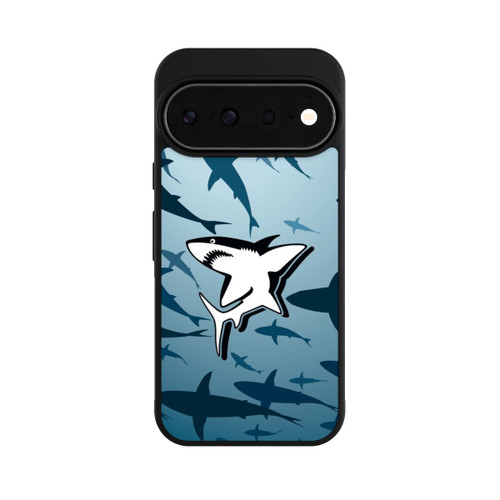 Google Pixel 11 Pro Base Case Haie Muster Blau