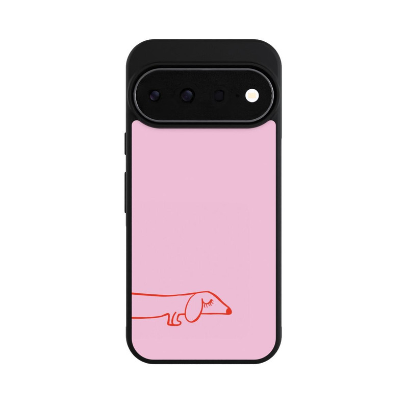 Pixel 11 Pro Base Case Dachshund Illustration Pink