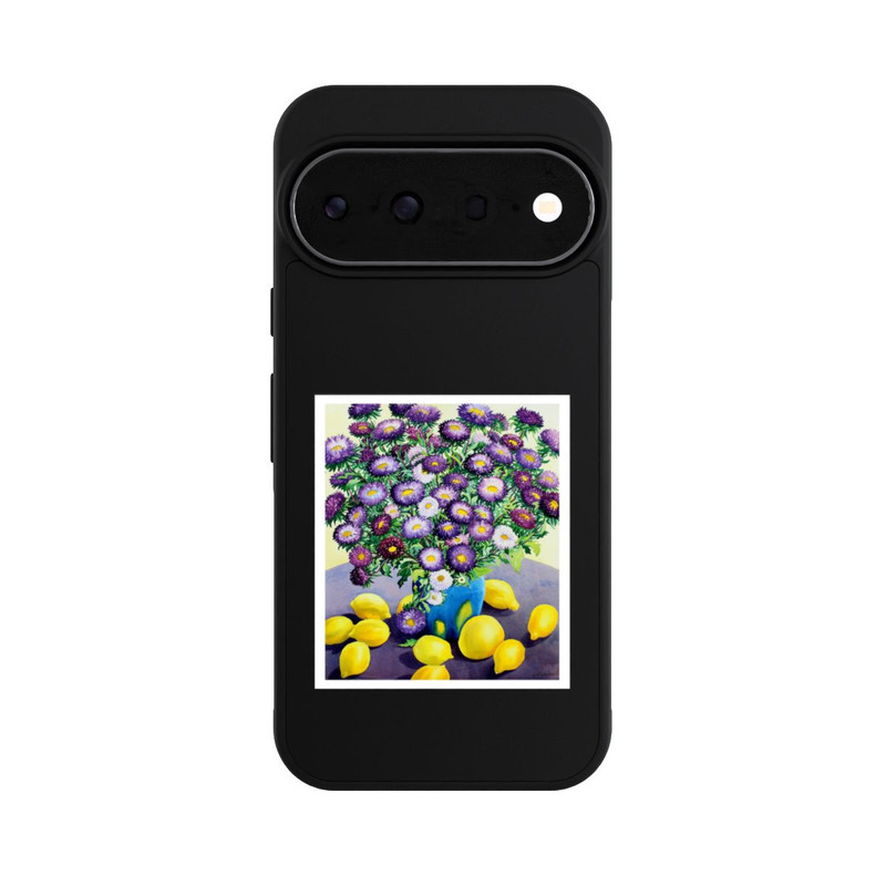 Pixel 11 Pro Base Case Purple Asters and Lemons by Christopher Ryland