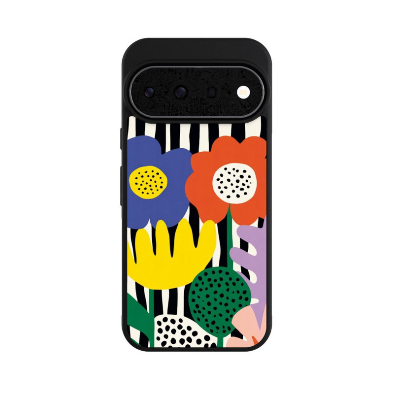 Pixel 11 Pro Base Case Flowers Striped Background